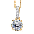 120 Facet Strontium Titanate and Multi Gemstone 3.20 ctw Pendant Necklace in 18K Vermeil Yellow Gold Over Sterling Silver 20 Inches - Sticky add to cart bar