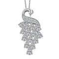 J Francis Embellished with Zirconia by Swarovski 7.70 ctw Peacock Pendant Necklace in Rhodium Over Sterling Silver 20 Inches - Sticky add to cart bar