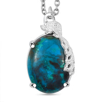 Table Mountain Shadowkite 7.25 ctw Peacock Pendant in Sterling Silver with Stainless Steel Necklace 20 Inches