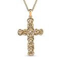 EverTrue Bronzella Collection Eternal Knot Cross Pendant in 18K YG Plated Bronze with ION Plated YG Stainless Steel Necklace 20 Inches - Sticky add to cart bar
