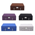 Set of 5 Multi Color Faux Velvet Briefcase Style 2-Tier Jewelry Box Anti-Tarnish Scratch Protection Holds Approx 60 Rings - Sticky add to cart bar