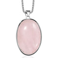 Karis Galilea Rose Quartz 350.00 ctw Solitaire Pendant in Platinum Bond with Stainless Steel Necklace 20 Inches - Sticky add to cart bar