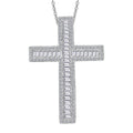 Luxuriant Lab Grown Diamond G-H SI 1.00 ctw Cross Pendant Necklace in Platinum Over Sterling Silver 18 Inches - Sticky add to cart bar