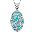 Doorbuster Betroka Blue Apatite, Multi Gemstone Pendant Necklace (20 Inches) in Rhodium Over Sterling Silver 6.50 ctw - Sticky add to cart bar