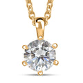 Moissanite (Rnd 6.5mm) Pendant Necklace (20 Inches) in 18K Vermeil YG Over Sterling Silver 1.10 ctw - Sticky add to cart bar