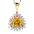Premium Brazilian Heliodor and Multi Gemstone 1.40 ctw Sunlit Pendant Necklace in 18K Vermeil Yellow Gold Over Sterling Silver 20 Inches - Sticky add to cart bar