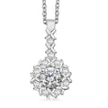 Moissanite Pendant Necklace (20 Inches) in Rhodium Over Sterling Silver 1.65 ctw - Sticky add to cart bar
