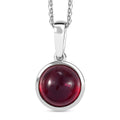 Niassa Ruby (FF) 3.65 ctw Solitaire Pendant Necklace in Rhodium Over Sterling Silver 20 Inches - Sticky add to cart bar