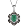 Doorbuster Kagem Zambian Emerald and Multi Gemstone 1.90 ctw Pendant Necklace in Rhodium Over Sterling Silver 20 Inches - Sticky add to cart bar
