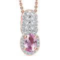 Premium Narsipatnam Pink Spinel and Diamond 0.70 ctw Blushing Elegance Pendant Necklace 20 Inches in 18K Vermeil Rose Gold Over Sterling Silver - Sticky add to cart bar