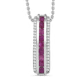 Doorbuster Karis Ruby, White Zircon Pendant in Platinum Bond with Stainless Steel Necklace (20 Inches) 1.25 ctw - Sticky add to cart bar