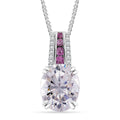 Doorbuster Moissanite, Multi Gemstone Pendant Necklace (20 Inches) in Platinum and Rhodium Over Sterling Silver 3.80 ctw - Sticky add to cart bar