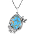 Mojave Blue Turquoise 9.20 ctw Pendant Necklace 20 Inches in Stainless Steel - Sticky add to cart bar
