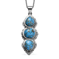 Mojave Blue Turquoise 13.90 ctw Pendant Necklace in Stainless Steel 20 Inches - Sticky add to cart bar