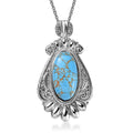 Mojave Blue Turquoise 22.00 ctw Pendant Necklace in Stainless Steel 20 Inches - Sticky add to cart bar