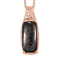 Karis Matrix Silver Shungite Pendant in 18K RG Plated with Stainless Steel Necklace (20 Inches) 7.35 ctw - Sticky add to cart bar
