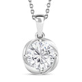 Simulated Diamond 3.40 ctw Pendant in Sterling Silver with Stainless Steel Necklace 20 Inches - Sticky add to cart bar