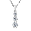 Simulated Diamond Pendant in Sterling Silver with Stainless Steel Necklace (20 Inches) 4.30 ctw - Sticky add to cart bar