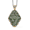 Tanzania Natural Green Apatite 7.40 ctw Pendant Necklace in 18K Vermeil YG and Rhodium Over Sterling Silver 20 Inches - Sticky add to cart bar