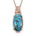 Karis Matrix Fire Opal Pendant in 18K RG Plated with Stainless Steel Necklace (20 Inches) 7.10 ctw - Sticky add to cart bar