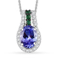 TLV Tanzanite, Multi Genstone Pendant Necklace (20 Inches) in Rhodium Over Sterling Silver 1.60 ctw - Sticky add to cart bar