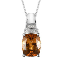 Golden Scapolite Pendant Necklace 20 Inches in Platinum Over Sterling Silver 3.70 ctw