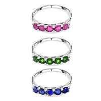 Ruby Chrome Diopside Masoala Sapphire 3.75 ctw Ring in Platinum Over Sterling Silver (Size 8)