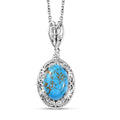 Karis Mojave Blue Turquoise 6.15 ctw Pendant in Platinum Bond with Stainless Steel Necklace 20 Inches - Sticky add to cart bar