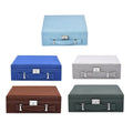 Set of 5 Multi Color Faux Velvet Briefcase Style 2-Tier Jewelry Box with Anti-Tarnish and Scratch Protection Interior (Approx 60 Rings in Each Box) (10x3x10) - Sticky add to cart bar