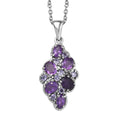African Amethyst, Simulated Purple Diamond Pendant Necklace (20 Inches) in Stainless Steel 2.15 ctw - Sticky add to cart bar