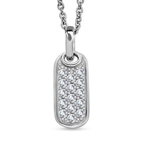 Karis Simulated Diamond Pendant in Platinum Bond with Stainless Steel Necklace (20 Inches) 0.75 ctw
