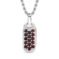 Karis Mozambique Garnet 0.75 ctw Pendant in Platinum Bond with Stainless Steel Necklace 24 Inches