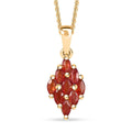 Premium Red Sapphire 1.00 ctw Scarlet Flame Pendant Necklace in 18K Vermeil Yellow Gold Over Sterling Silver 20 Inches - Sticky add to cart bar