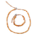 TLV Yellow Aventurine Choker Necklace (16.5-20.5Inches) and Stretch Bracelet in Rope Cord and Silvertone 220.00 ctw - Sticky add to cart bar