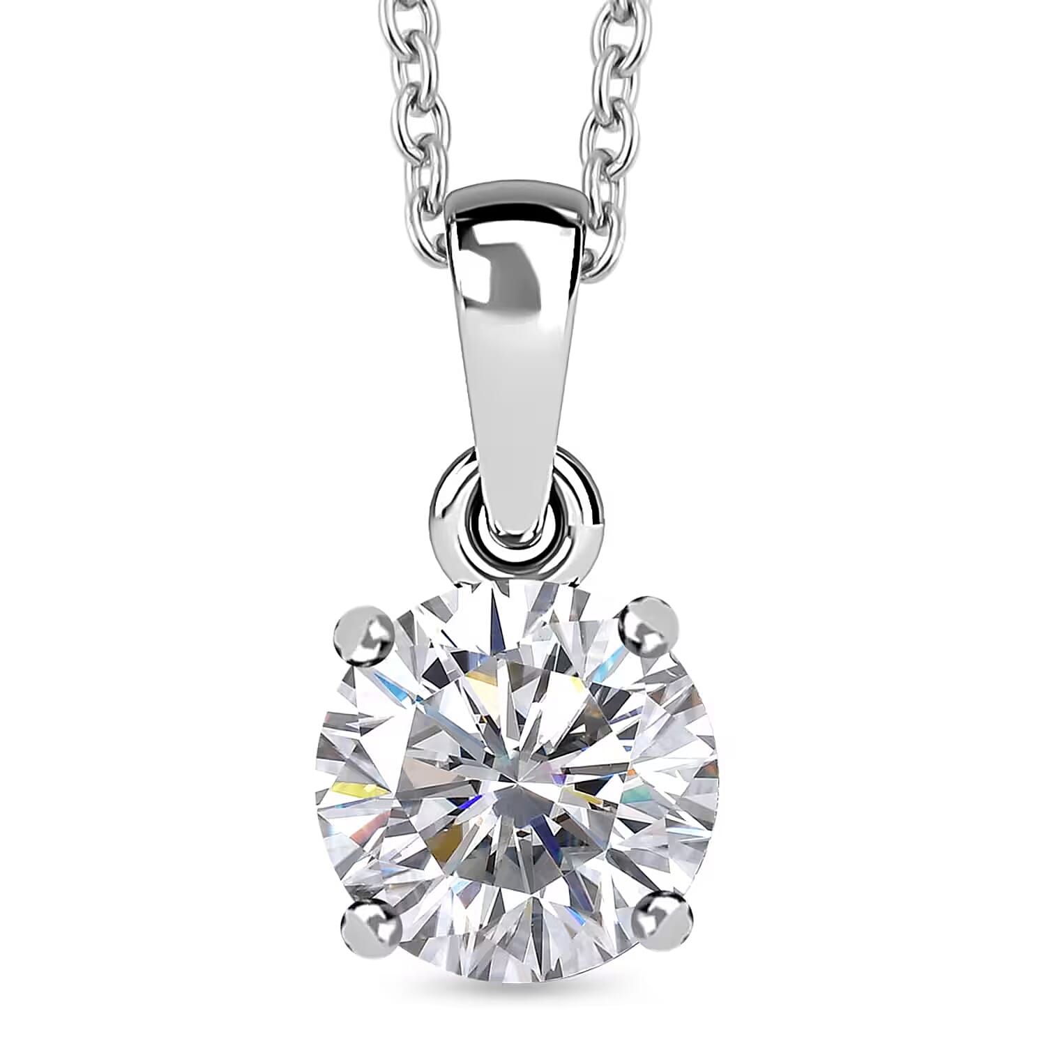 J Francis Embellished with Zirconia by Swarovski 3.50 ctw Pendant in Sterling Silver with Stainless Steel Necklace 20 Inches (Del. in 10-12 Days)