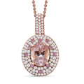 Pink Morganite and Multi Gemstone 3.00 ctw Pendant Necklace in 18K Vermeil Rose Gold Over Sterling Silver 20 Inches - Sticky add to cart bar