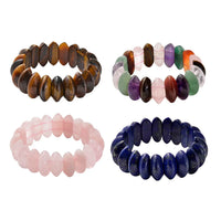 Set of 4 Multi Gemstone Beaded 1332.50 ctw Stretch Bracelet