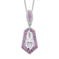 Moissanite (12x6) Pendent Necklace in Rhodium Over Sterling Silver (20 Inches) 2.10 ctw - Sticky add to cart bar