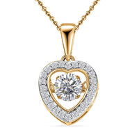 Moissanite 0.70 ctw Pendant Necklace in 18K Vermeil YG Over Sterling Silver 20 Inches