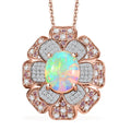 GP Italian Garden Collection Premium Ethiopian Welo Opal and Multi Gemstone 4.00 ctw Pendant Necklace in 18K Vermeil Rose Gold Over Sterling Silver 20 Inches - Sticky add to cart bar