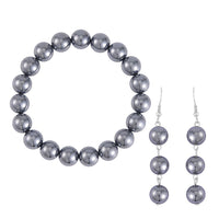 Terahertz Set Earrings and Bracelet (7-7.5In) in Stainless Steel 130.00 ctw