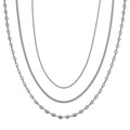 Set of 3 Chain Necklace in Stainless Steel - Sticky add to cart bar