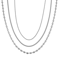 Set of 3 Chain Necklace in Stainless Steel