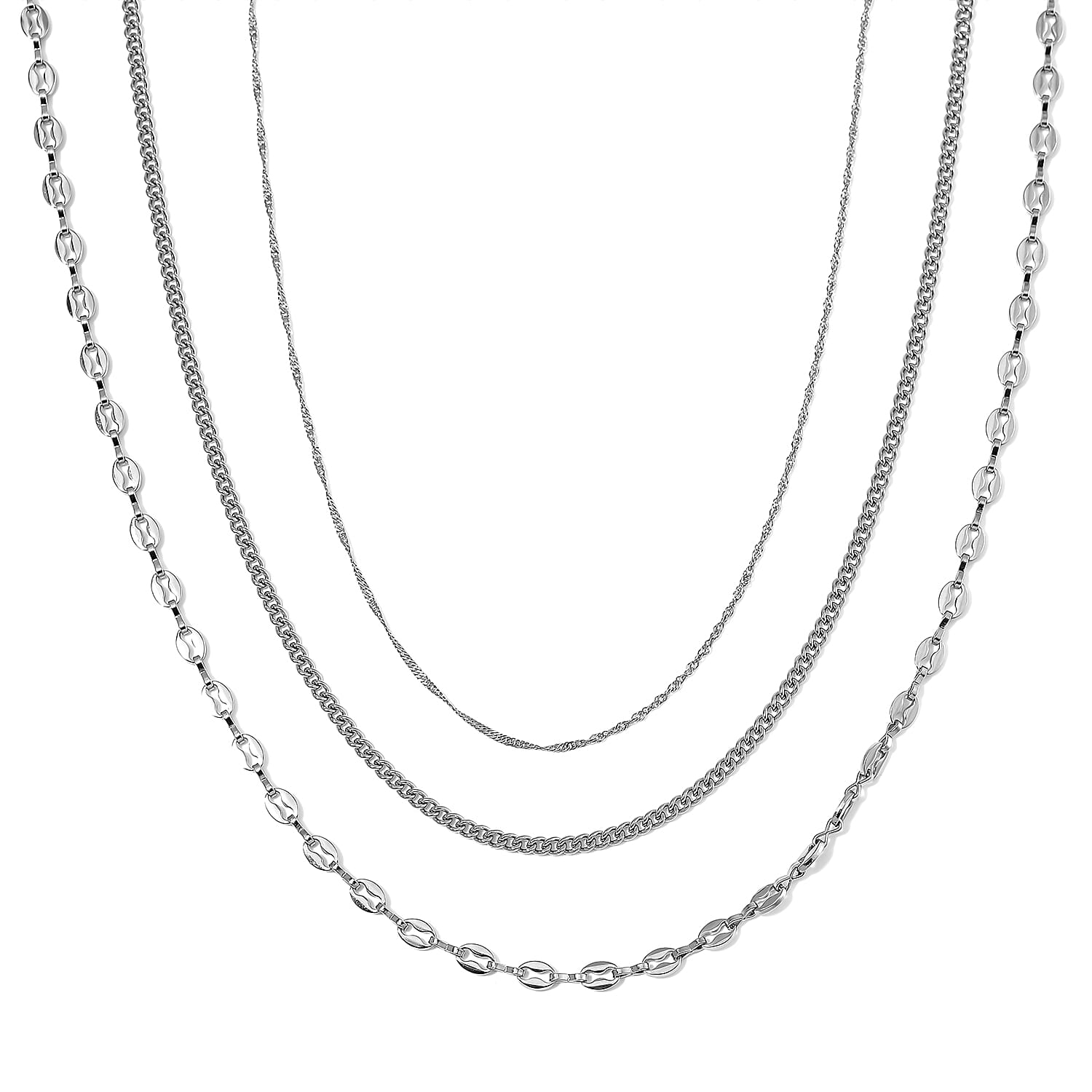 Set of 3 Chain Necklace (16, 18 & 22 Inches)