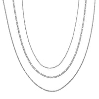 Set of 3 Chain Necklace in Stainless Steel (16, 18 & 22 Inches)