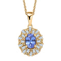 Premium Tanzanite, Moissanite and Yellow Sapphire 1.90 ctw Radiant Harmony Pendant Necklace in 18K Vermeil Yellow Gold Over Sterling Silver 20 Inches - Sticky add to cart bar