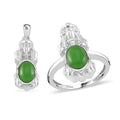 Green Jade Pixiu Ring (Size 5.0) and Pendant in Rhodium Over Sterling Silver 3.30 ctw - Sticky add to cart bar