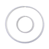 Simulated Diamond Necklace (17 Inches) and Stretch Bracelet
