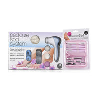Manicure Set with Zipper Pouch and Pedicure Spa System Set with Spin Brush