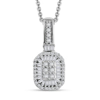 Natural Champagne and White Diamond Pendant Necklace (20 Inches) in 18K Vermeil RG Over Sterling Silver 0.30 ctw